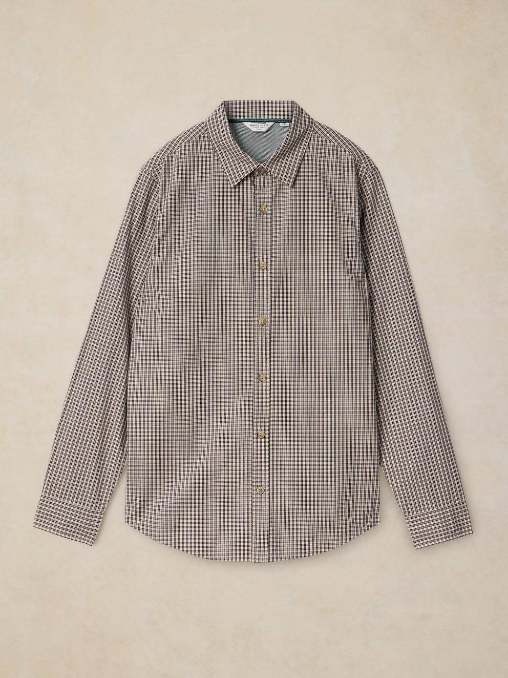 BRUTON SLIM OXFORD SHIRT in NAT MLT - FLAT FRONT
