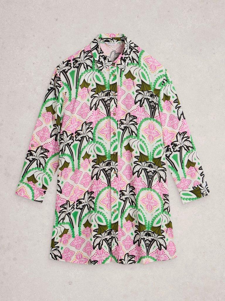 Suzie Beach Shirt Dress in IVORY MLT - FLAT FRONT