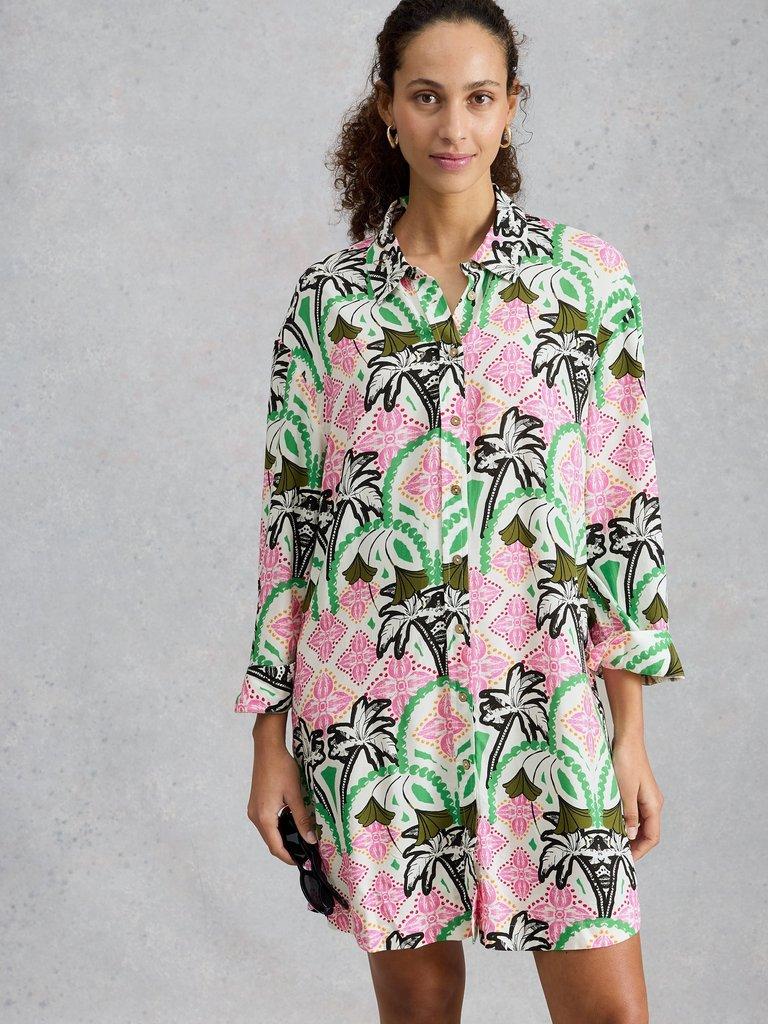 Suzie Beach Shirt Dress in IVORY MLT - LIFESTYLE