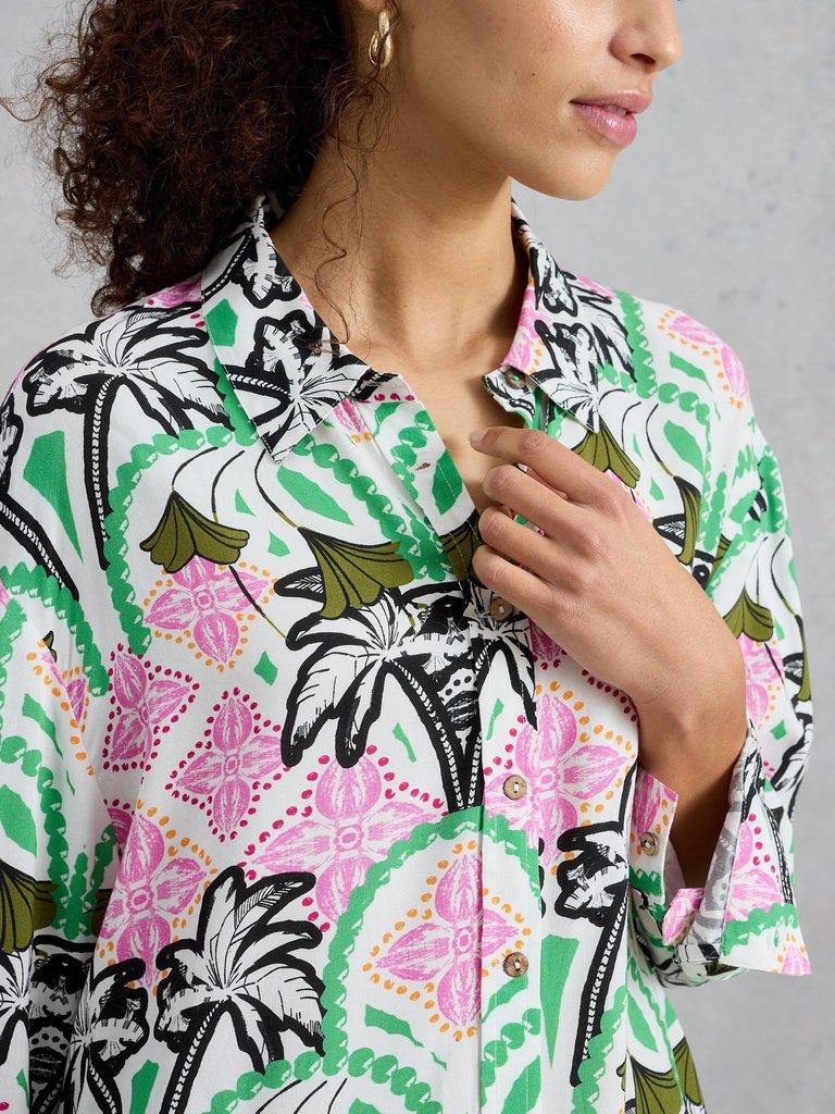 Suzie Beach Shirt Dress in IVORY MLT - MODEL DETAIL