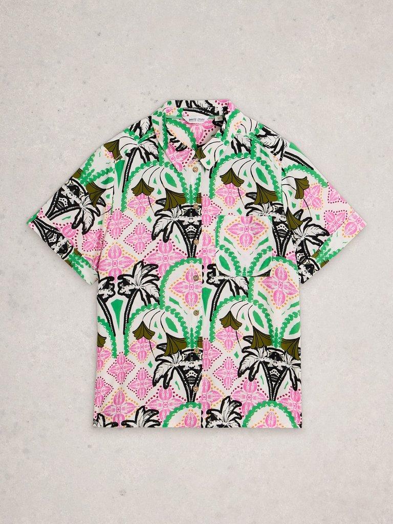 Florence Beach Shirt  in IVORY PR - FLAT FRONT