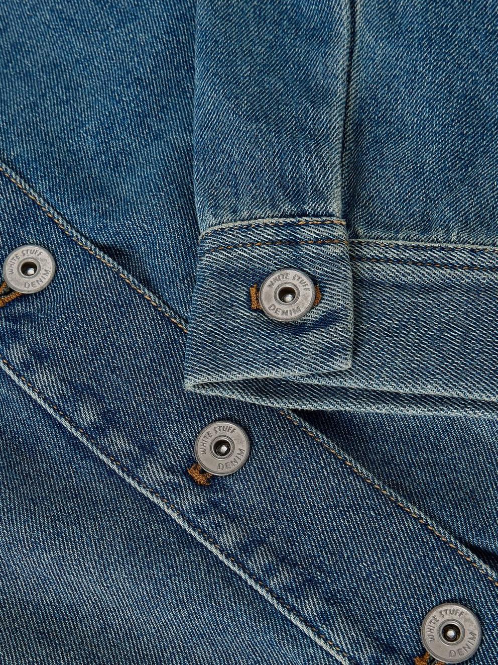 EVA DENIM JACKET in MID DENIM - FLAT DETAIL