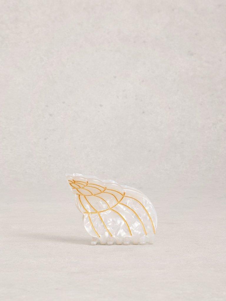 Shell Hair Claw clip in PALE IVORY - FLAT FRONT