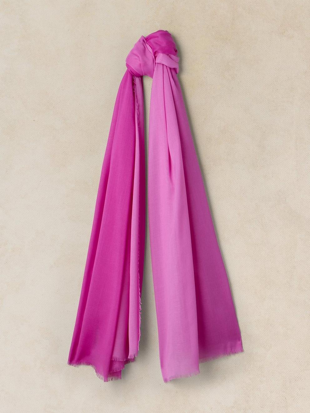 PENNY PLAIN OVERSIZED SCARF in PINK MLT - FLAT FRONT
