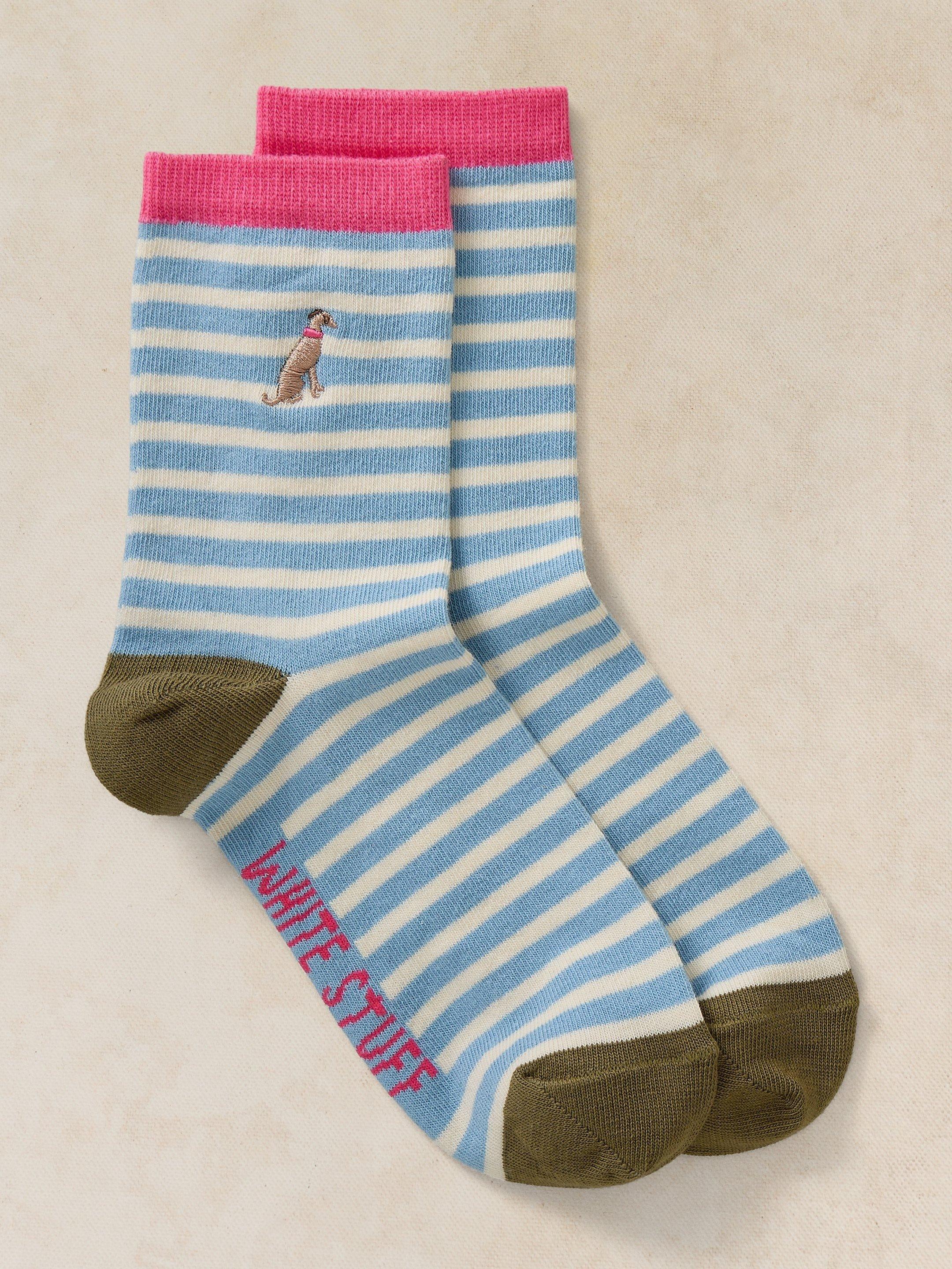 DOG EMBROIDERY ANKLE SOCK