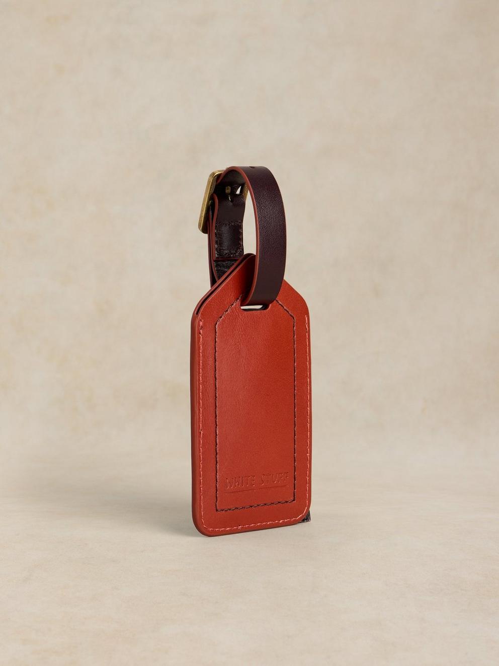TRAVEL STUFF LUGGAGE TAG in PLUM MLT - FLAT BACK