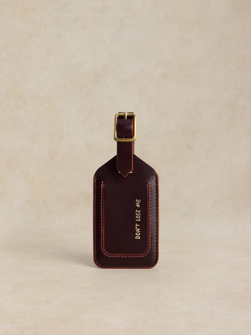TRAVEL STUFF LUGGAGE TAG in PLUM MLT - FLAT FRONT