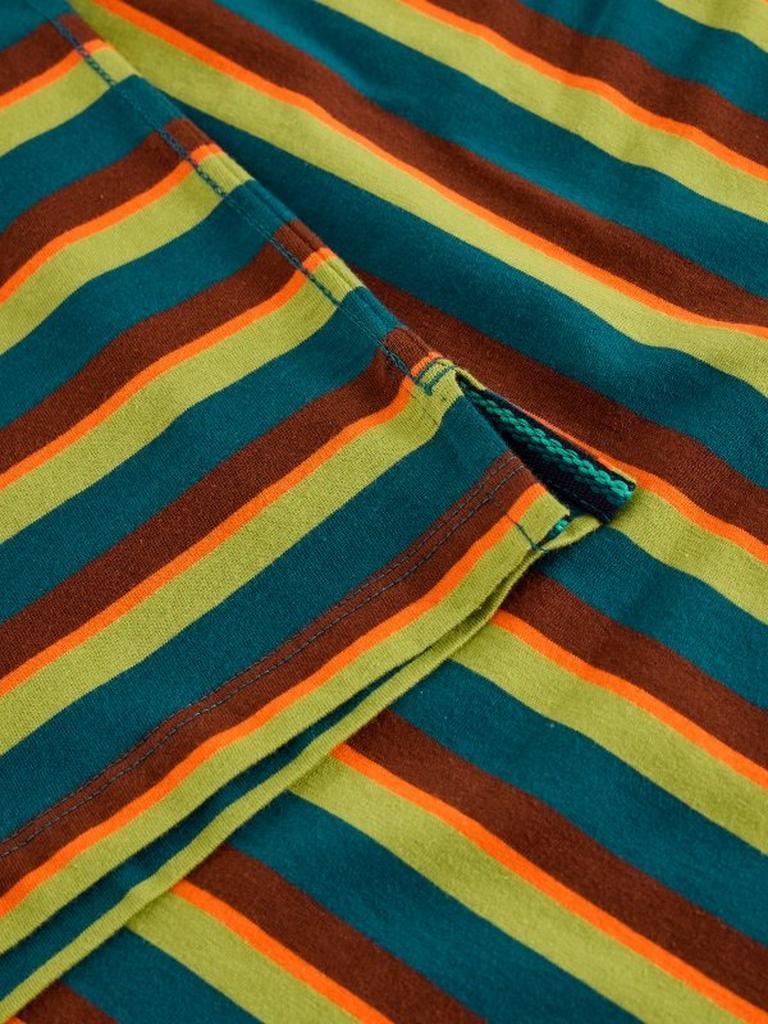 ABERSOCH STRIPE TEE in BROWN MLT - FLAT DETAIL