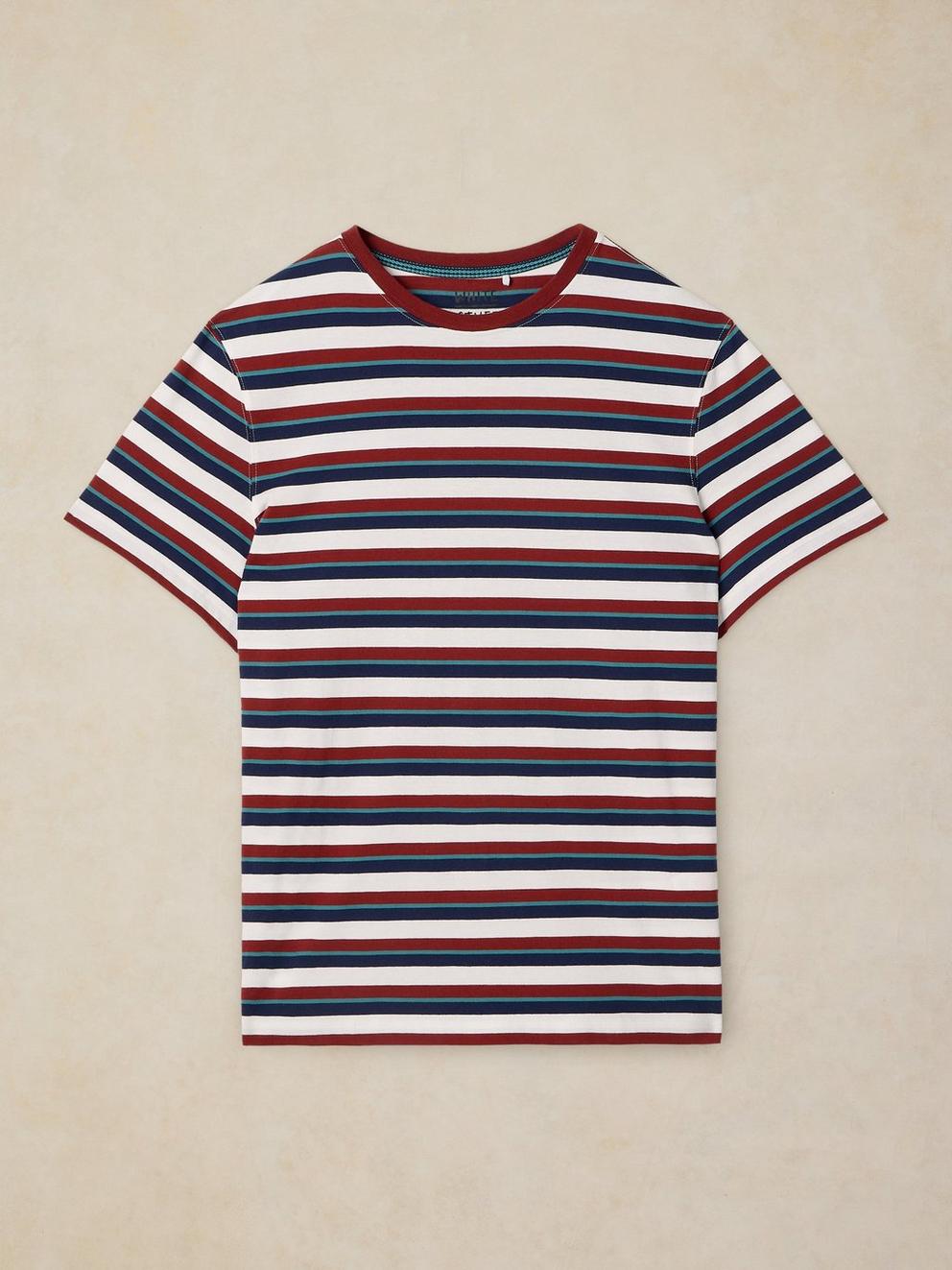 ABERSOCH STRIPE TEE in IVORY MLT - FLAT FRONT