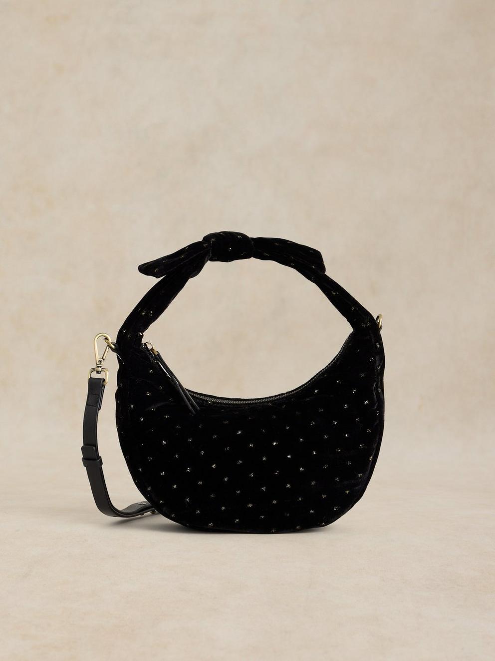 MINI DARLA VELVET BAG in PURE BLK - LIFESTYLE
