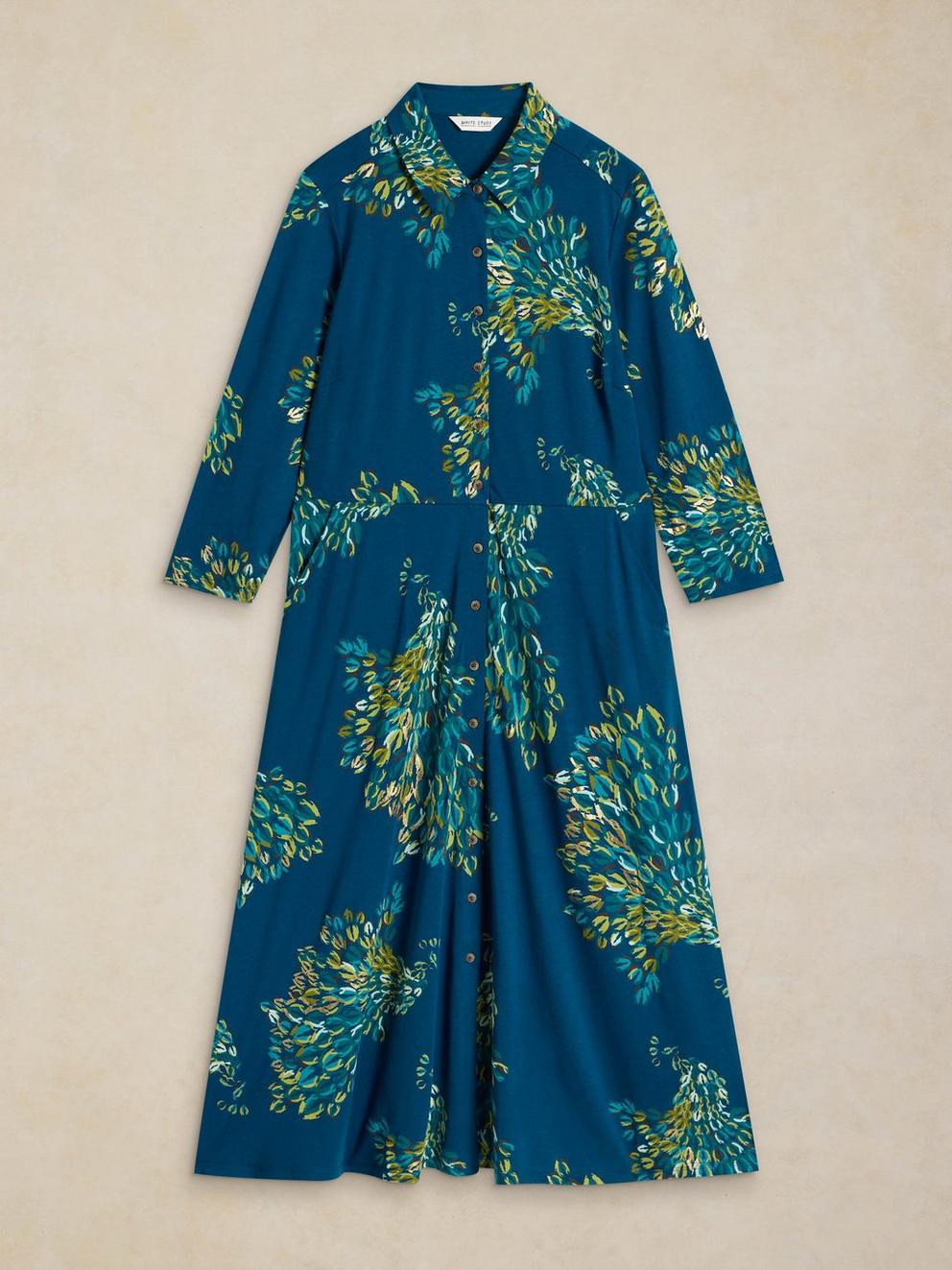 RUA JERSEY DRESS in TEAL PR - FLAT FRONT