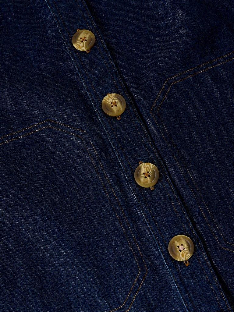 MILLIE DENIM SHIFT DRESS in DK DENIM - FLAT DETAIL