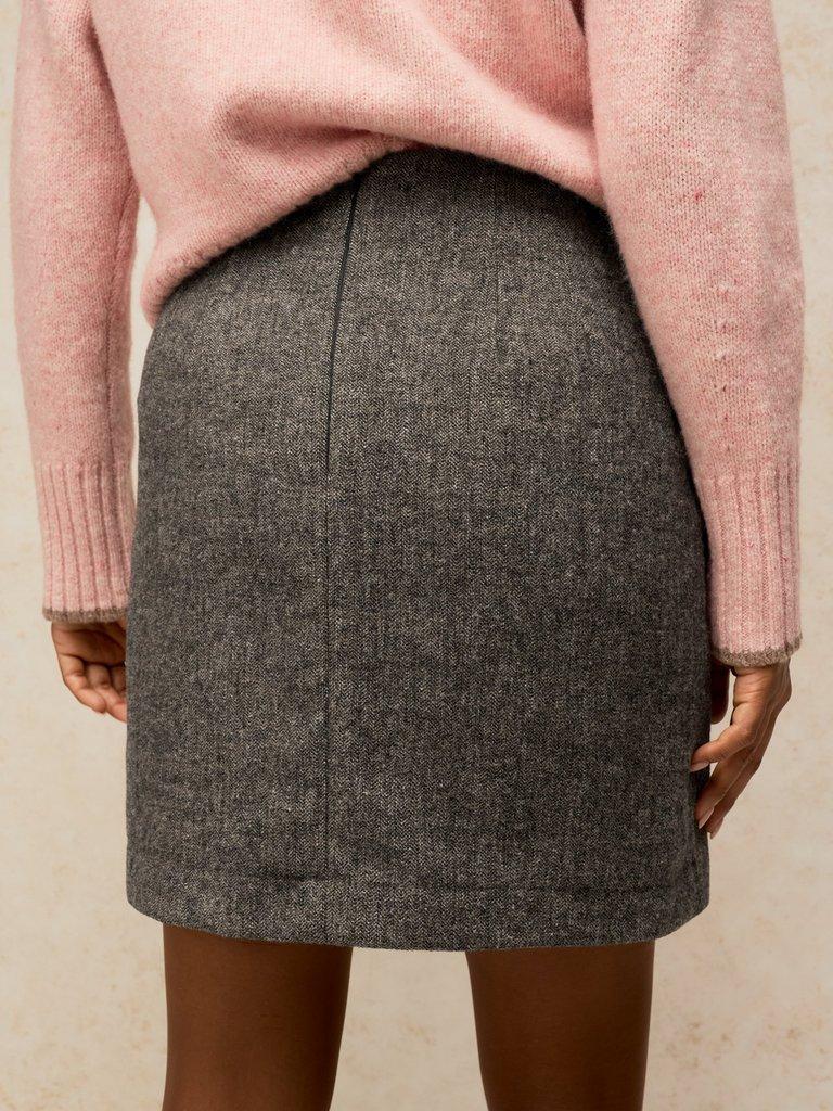 WILMA WRAP TWEEDY SKIRT in GREY MULTI | White Stuff
