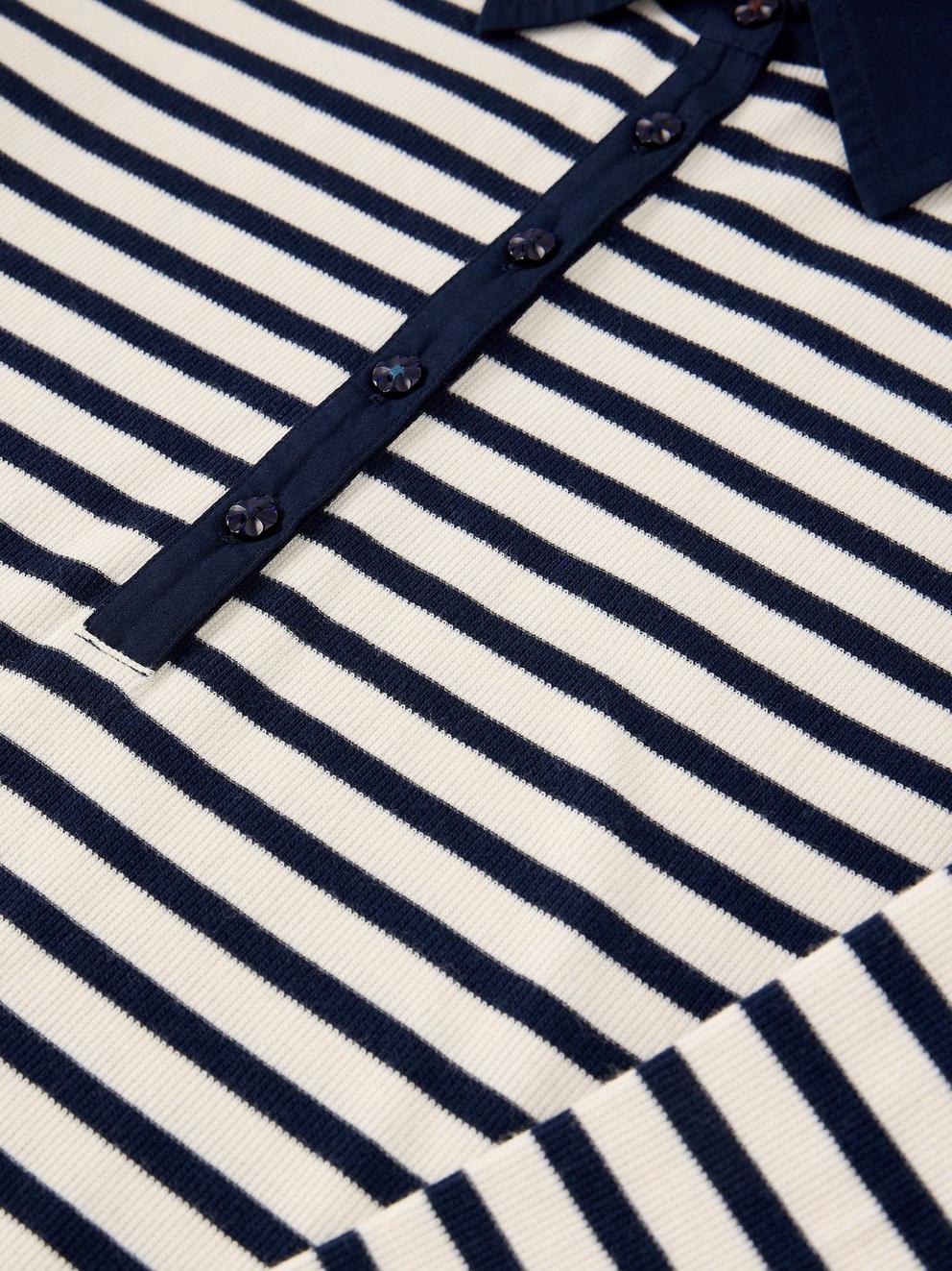 EMBER RIB POLO in NAVY MULTI - FLAT DETAIL
