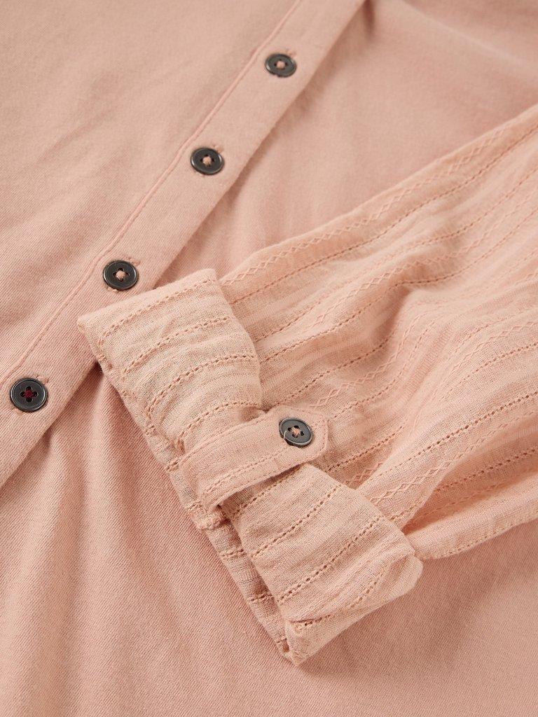 ANNIE MIX JERSEY SHIRT in LGT PINK - FLAT DETAIL