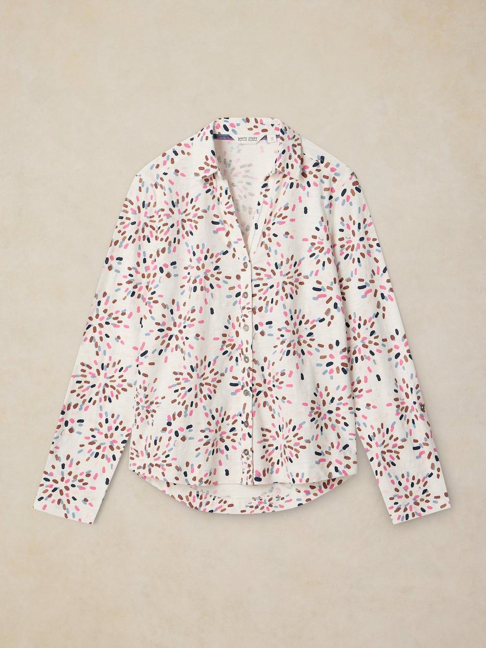 ANNIE JERSEY SHIRT in WHITE PR - FLAT FRONT
