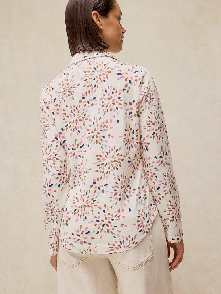 ANNIE JERSEY SHIRT in WHITE PR - MODEL BACK