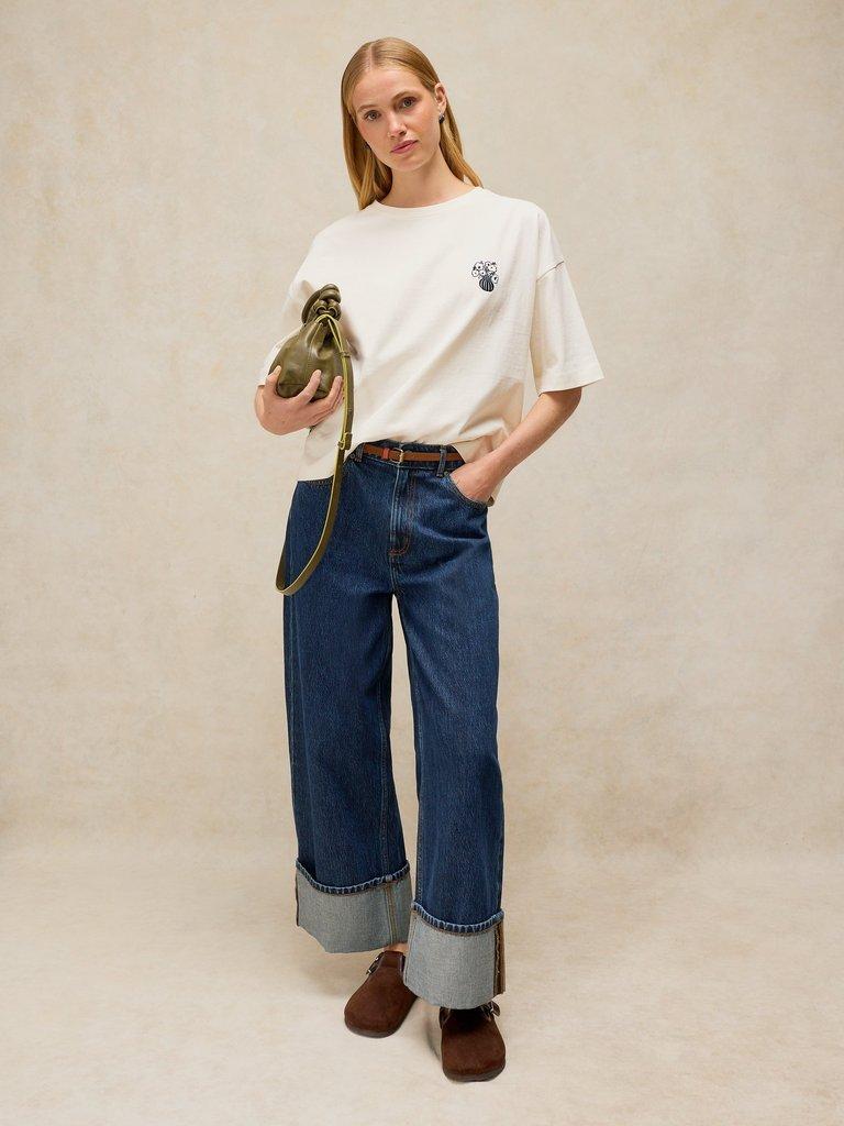 KATYA EMBROIDERED TEE in IVORY MLT - LIFESTYLE
