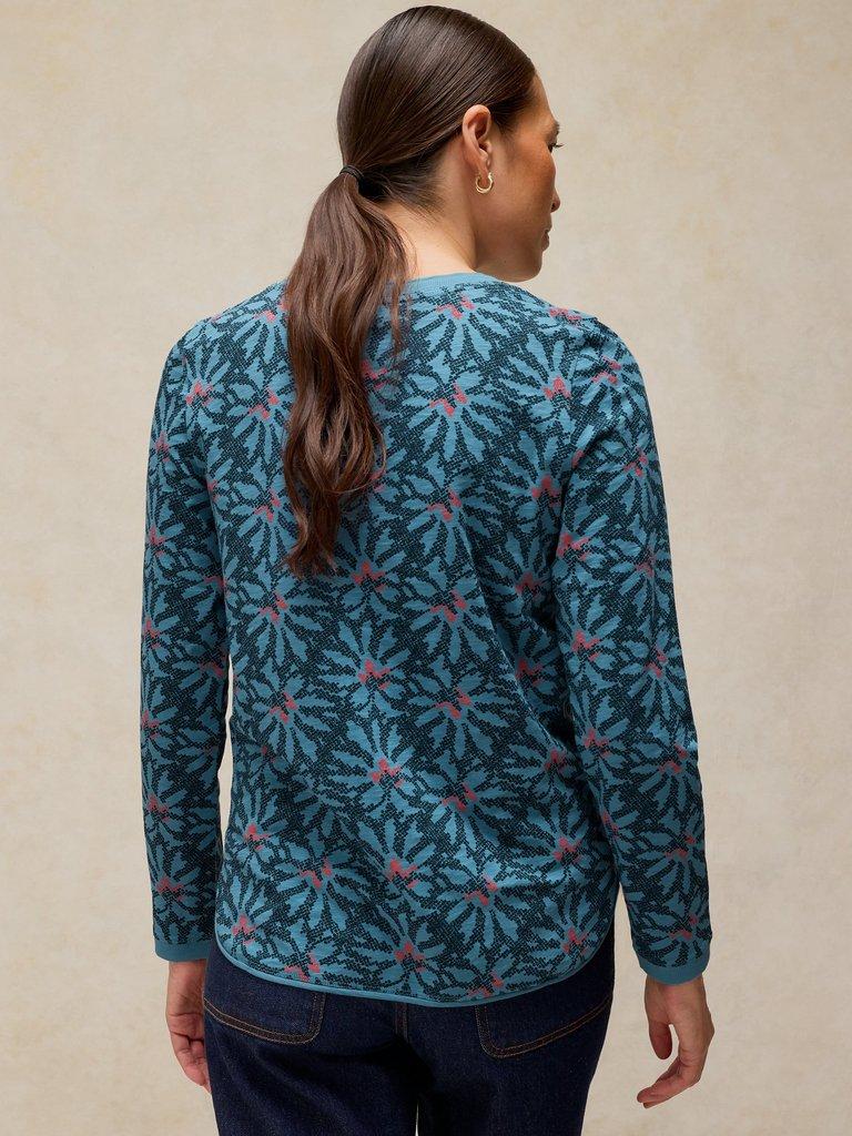 CLARA LS TEE in DK BLUE - MODEL BACK