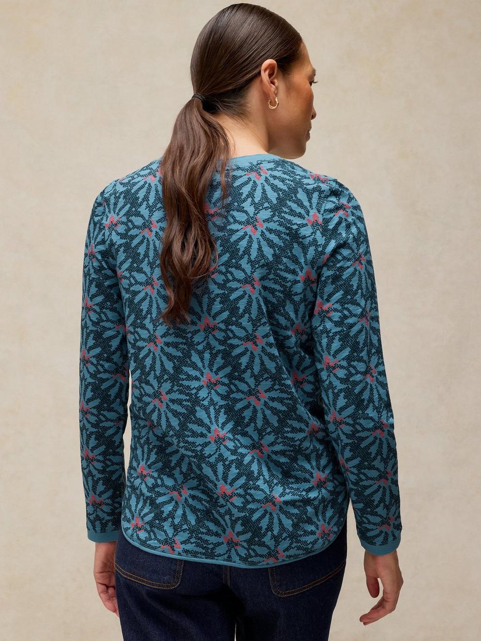 CLARA LS TEE in DK BLUE - MODEL BACK