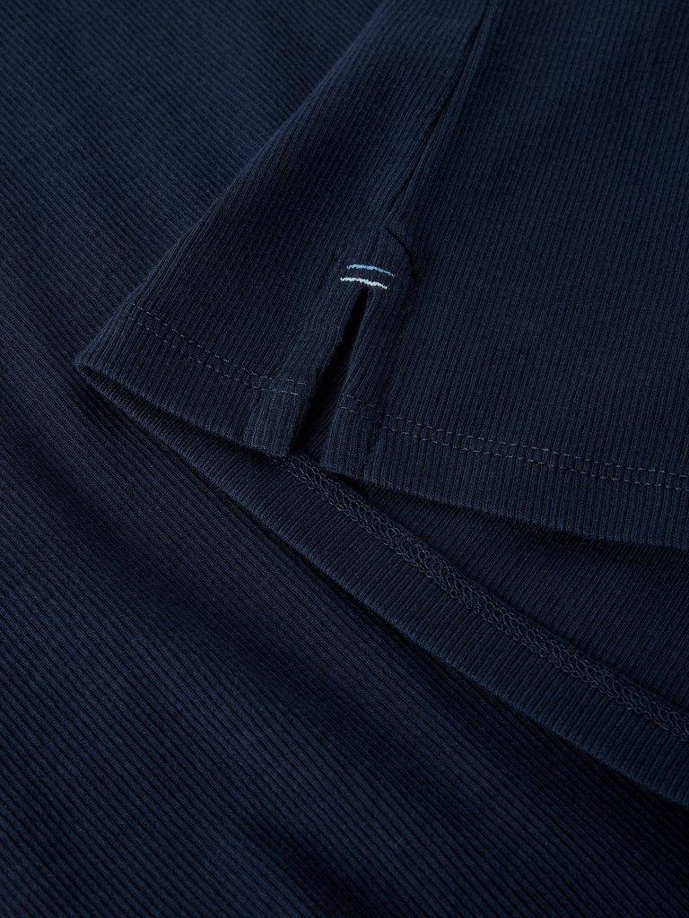 AIDA SCALLOP LS TEE in DARK NAVY - FLAT DETAIL
