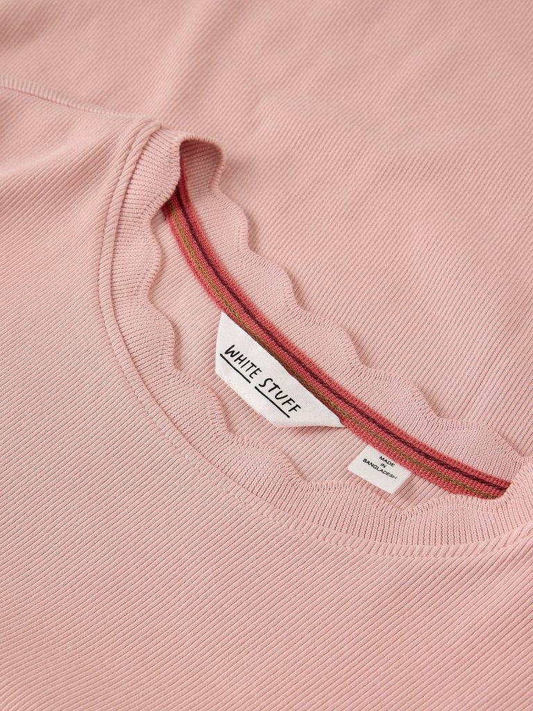 AIDA SCALLOP LS TEE in LGT PINK - FLAT DETAIL