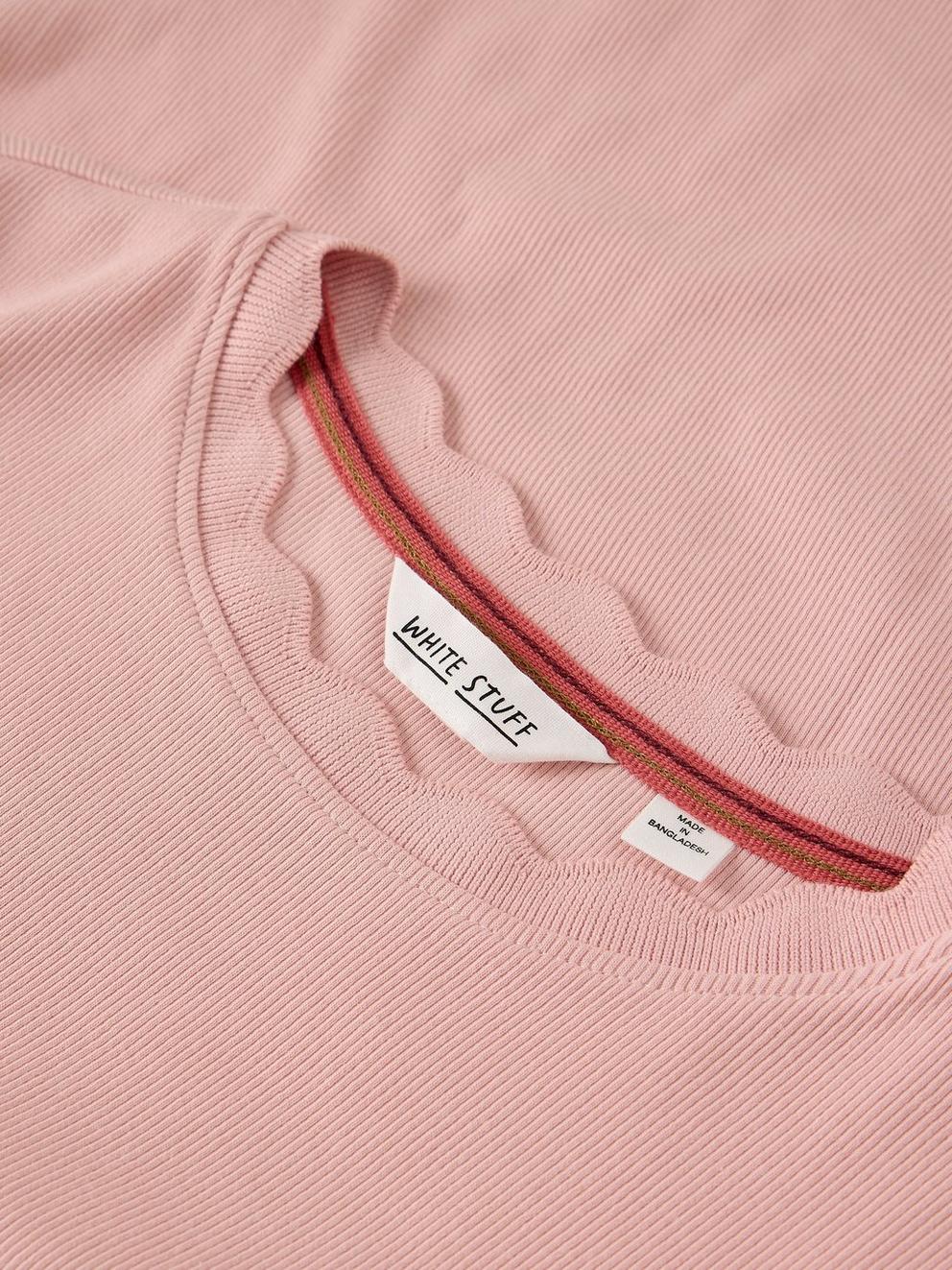 AIDA SCALLOP LS TEE in LGT PINK - FLAT DETAIL
