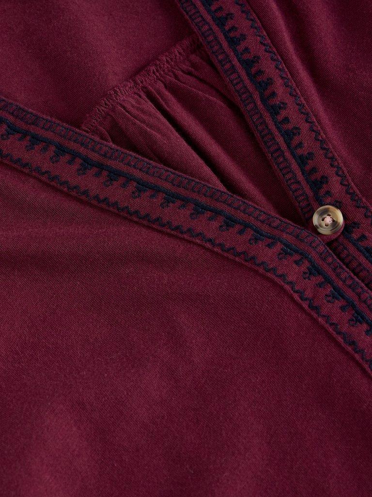 RONLEY EMBROIDERED SHIRT in PLUM MLT - FLAT DETAIL