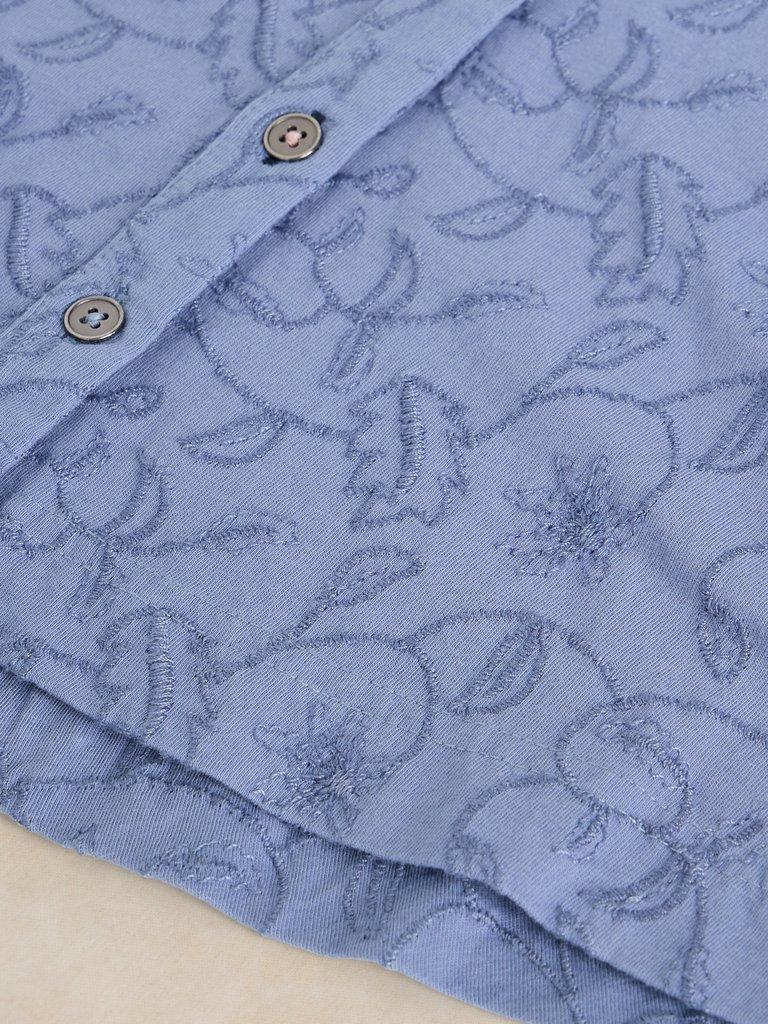 ANNIE EMBROIDERED SHIRT in MID BLUE - FLAT DETAIL