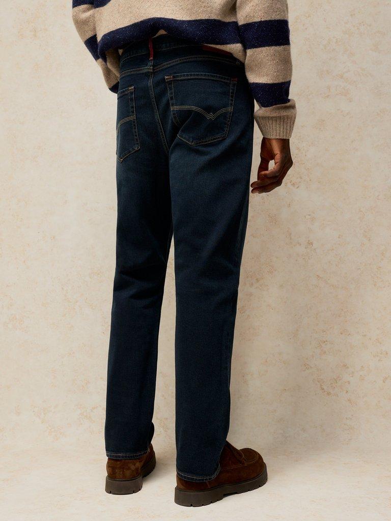 Seaton Straight Jean in DEEP BLUE - MODEL BACK