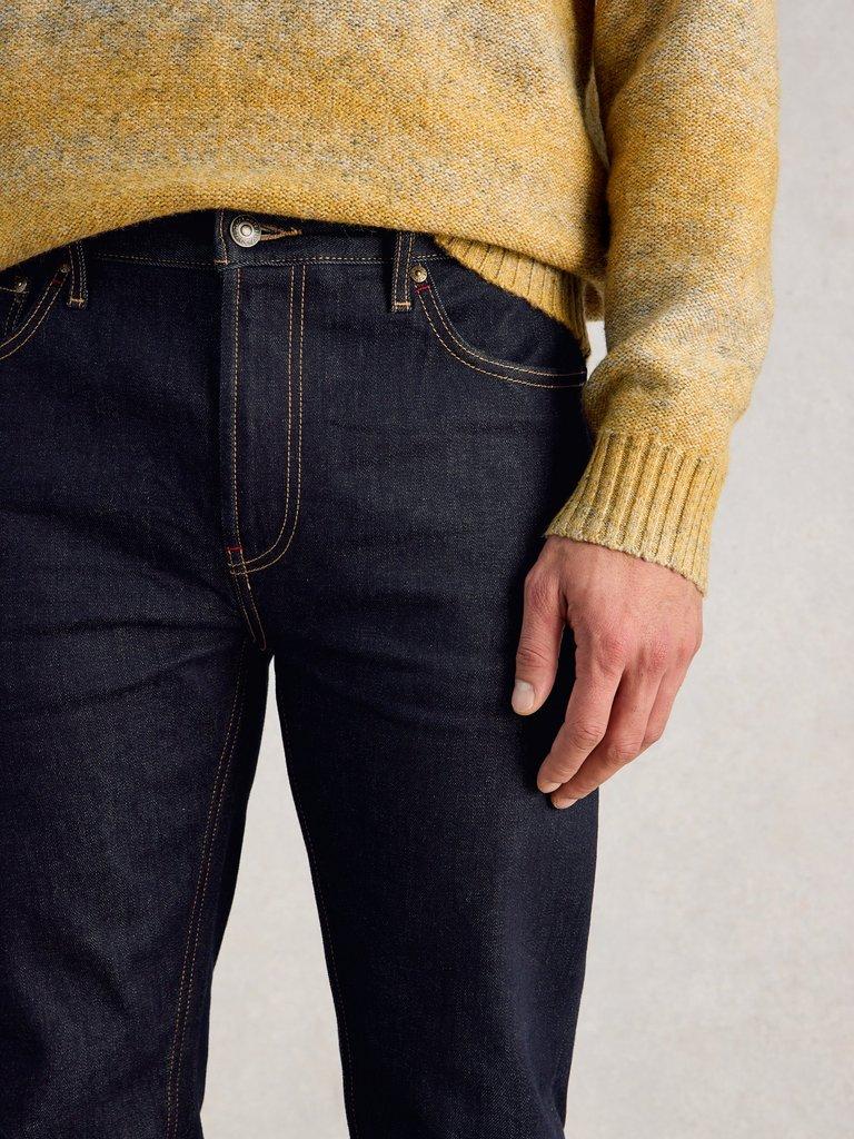 Seaton Straight Jean in DK DENIM - MODEL DETAIL