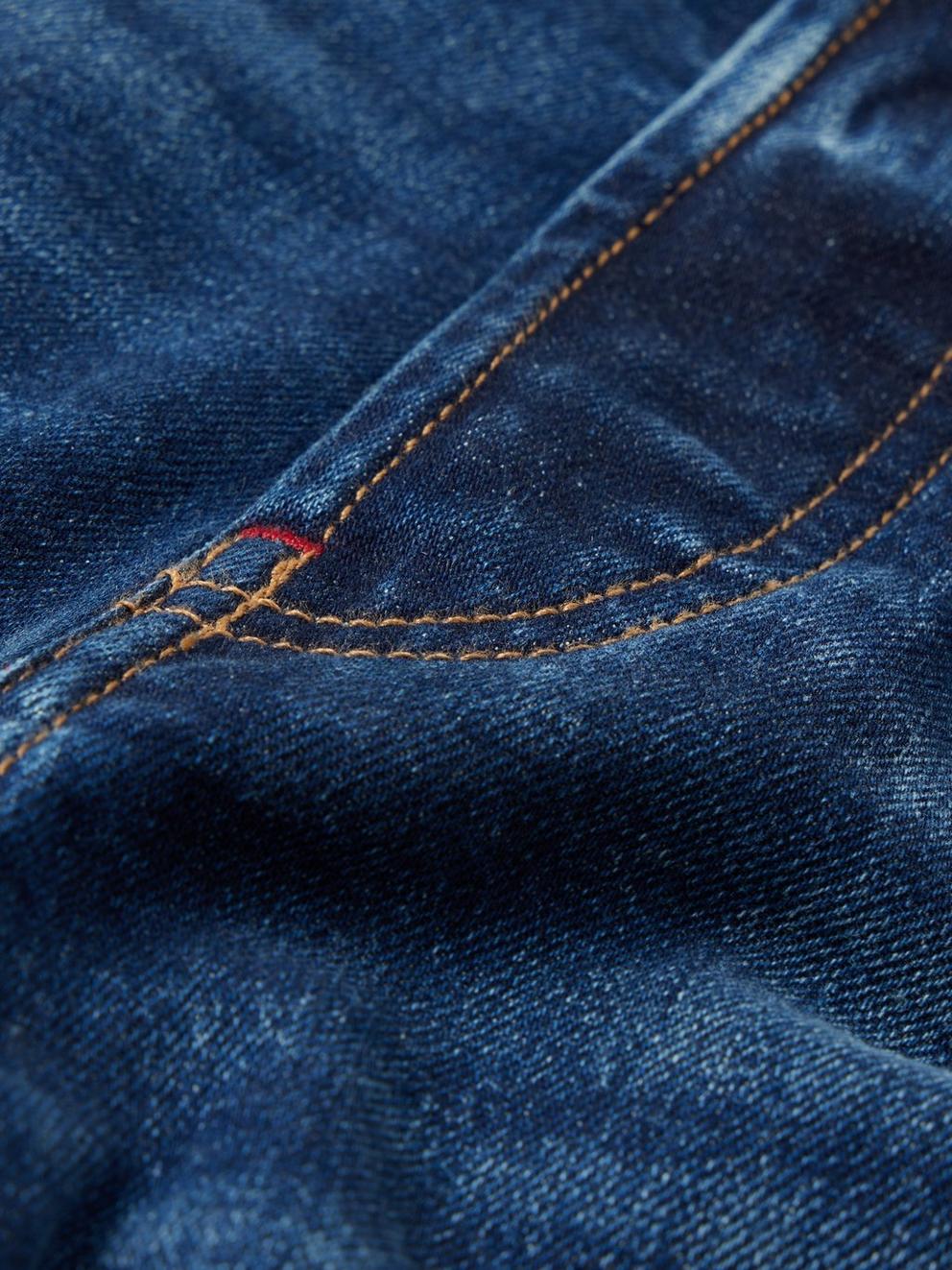 Seaton Straight Jean in MID DENIM - FLAT DETAIL