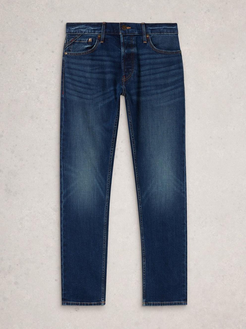Seaton Straight Jean in MID DENIM - FLAT FRONT