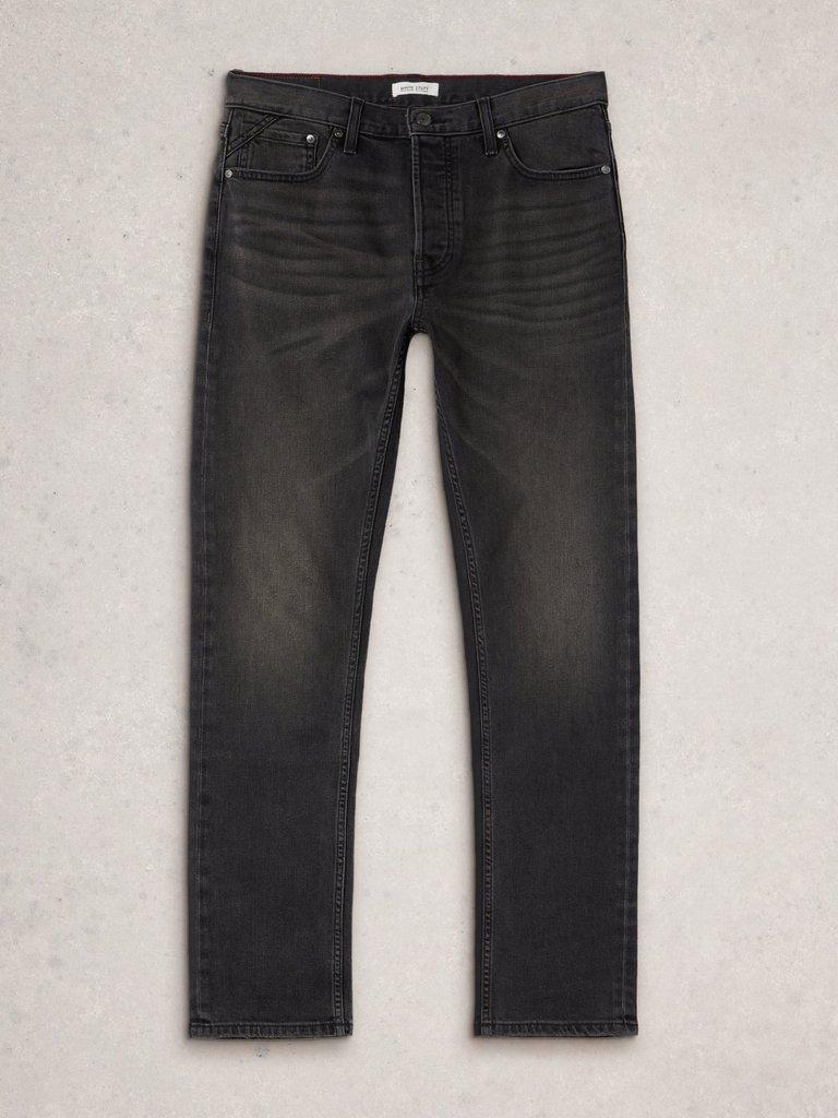 Seaton Straight Jean in WASHED BLK - FLAT FRONT
