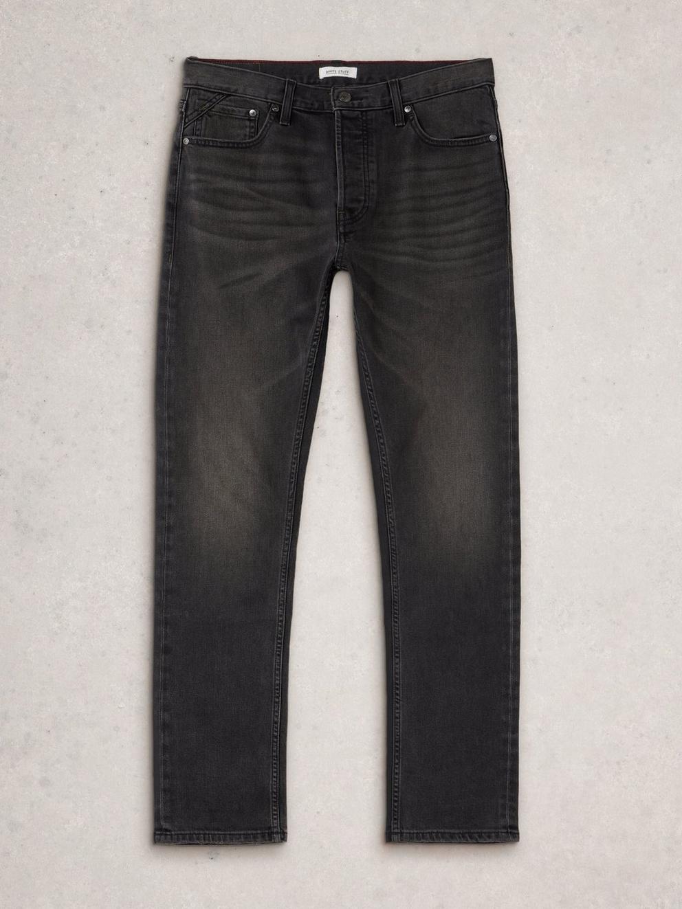 Seaton Straight Jean in WASHED BLK - FLAT FRONT