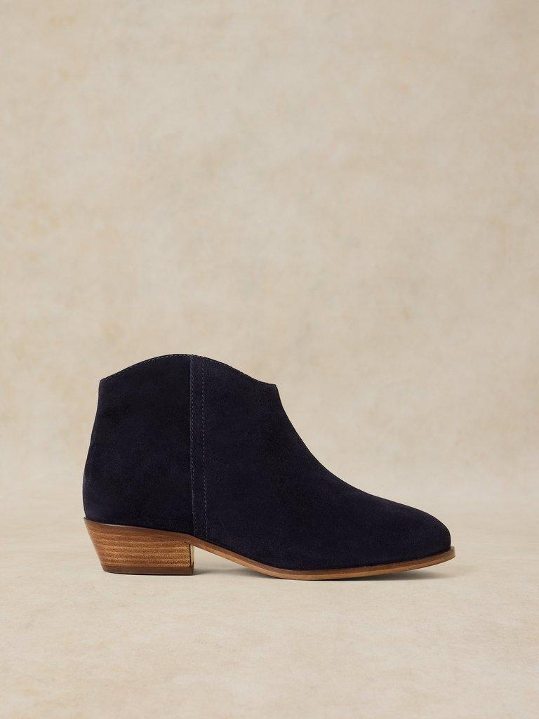 WIDE FIT SUEDE ANKLE BOOT in DARK NAVY - LIFESTYLE