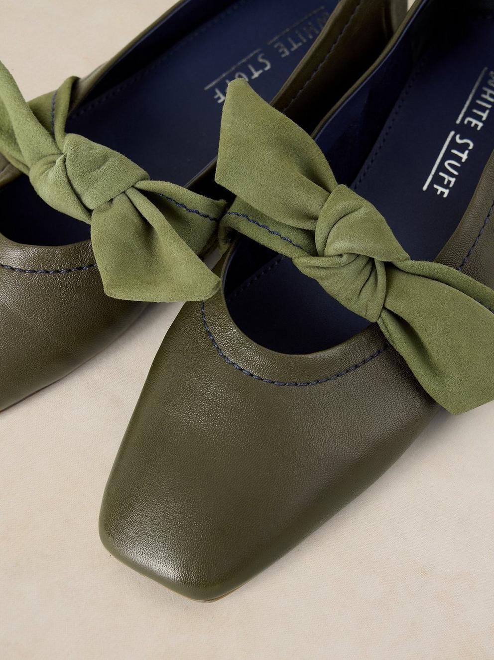 DARLA BALLERINA in KHAKI GRN - FLAT DETAIL