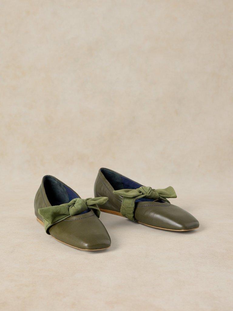 DARLA BALLERINA in KHAKI GRN - FLAT FRONT