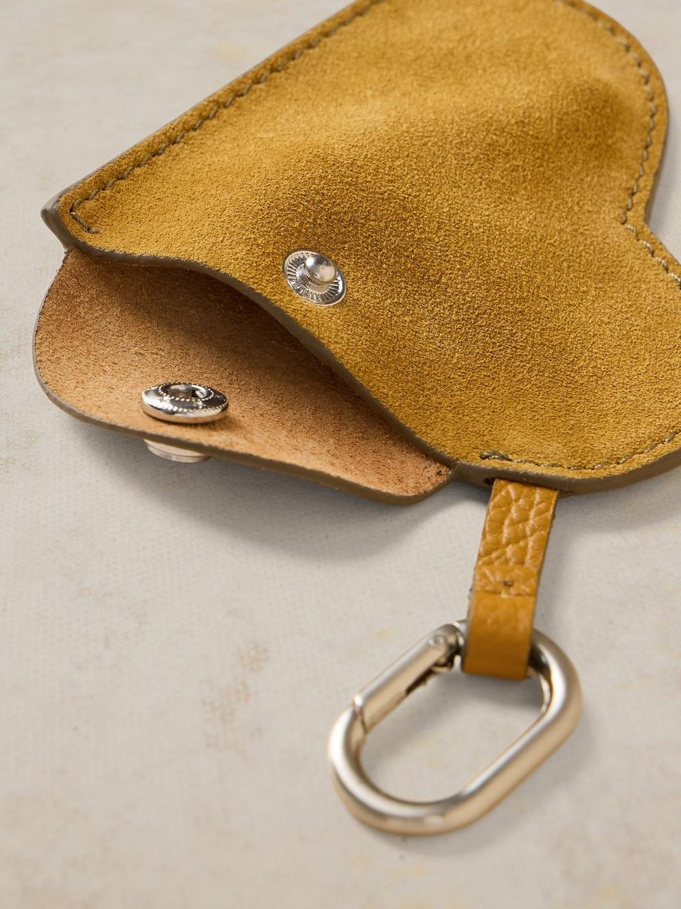 HARRIET HEART COIN PURSE in MID YELLOW - FLAT DETAIL