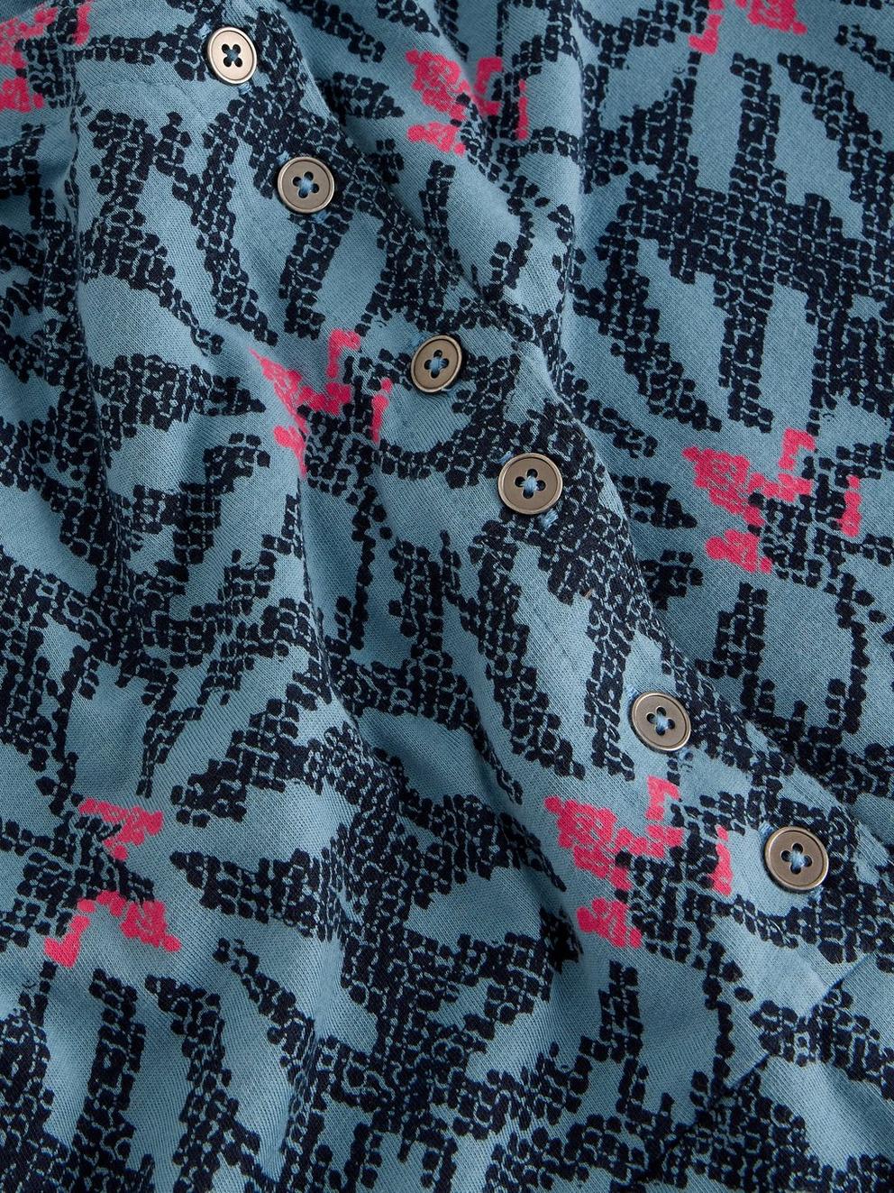REESE BUTTON THROUGH DRESS in BLUE PR - FLAT DETAIL