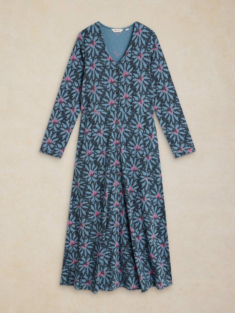 REESE BUTTON THROUGH DRESS in BLUE PR - FLAT FRONT