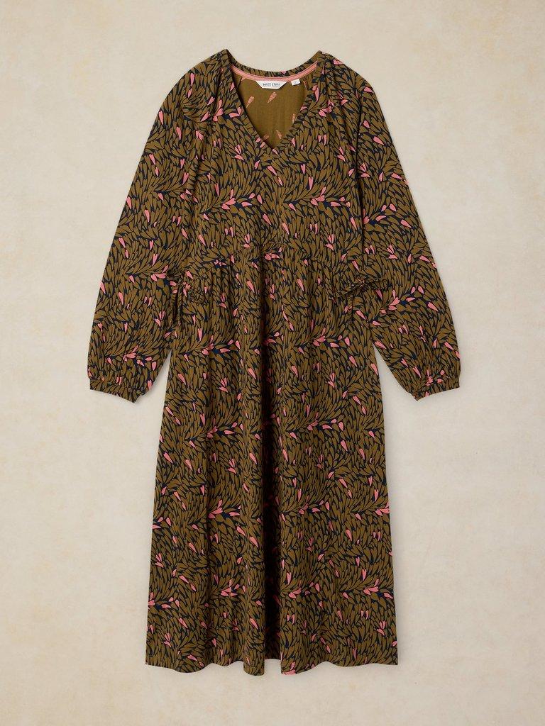 HARPER JERSEY DRESS in GREEN PR - FLAT FRONT
