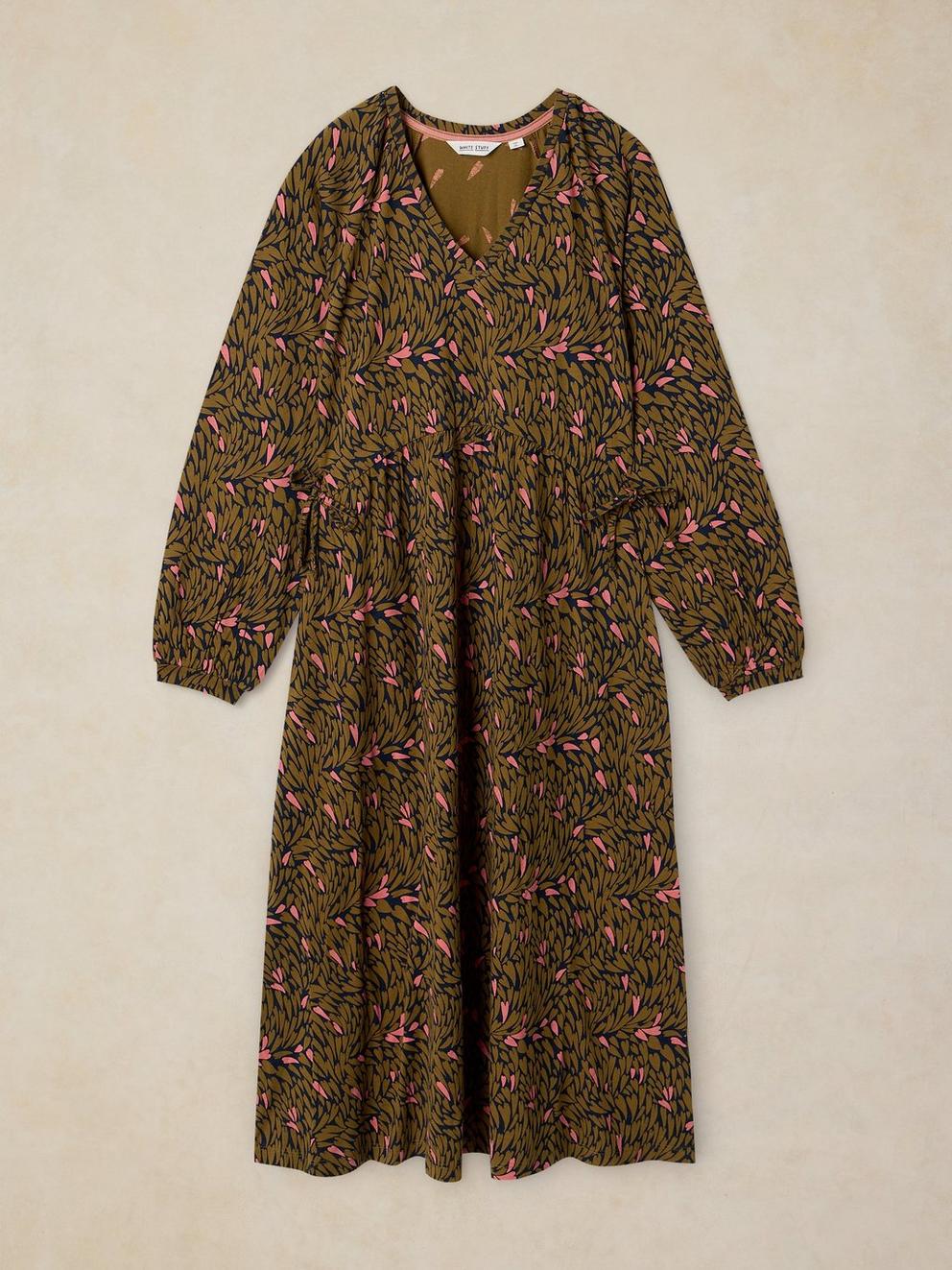 HARPER JERSEY DRESS in GREEN PR - FLAT FRONT