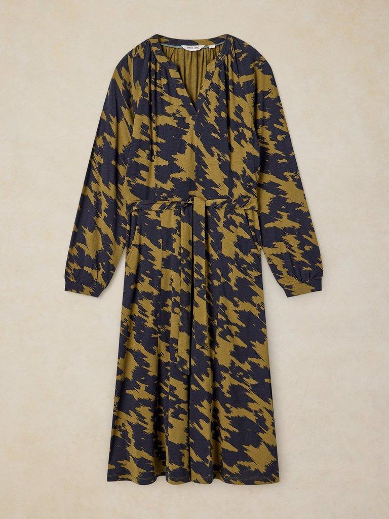 AMARA JERSEY DRESS in GREEN MLT - FLAT FRONT