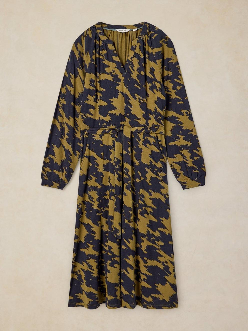 AMARA JERSEY DRESS in GREEN MLT - FLAT FRONT