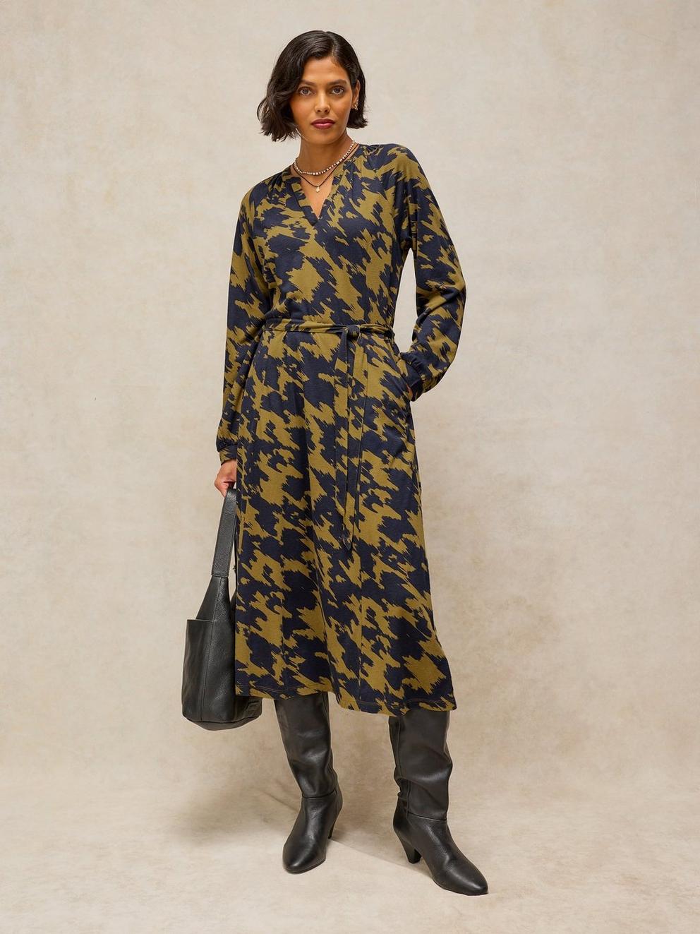 AMARA JERSEY DRESS in GREEN MLT - LIFESTYLE