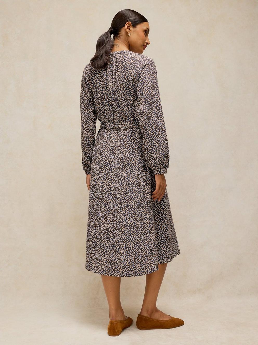 AMARA JERSEY DRESS in PINK MLT - MODEL BACK