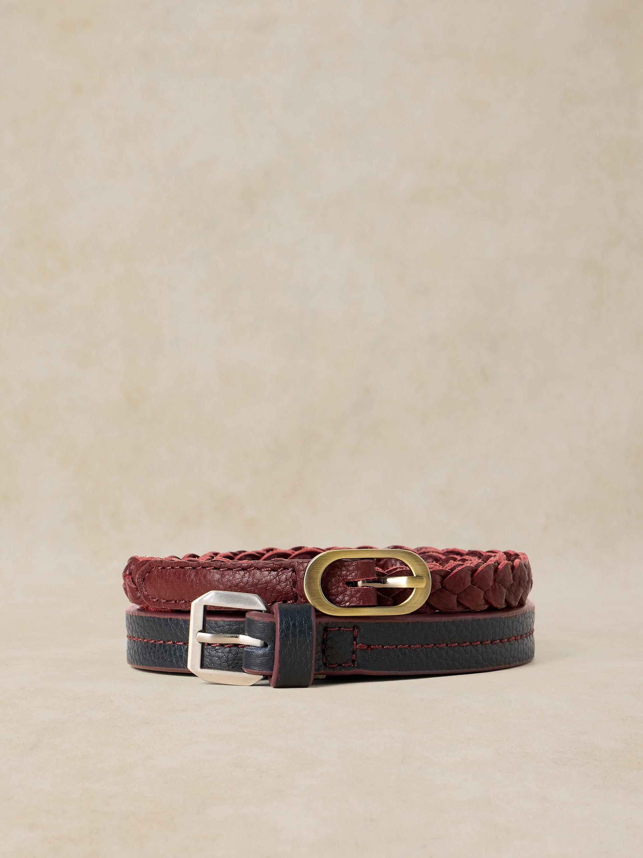 2PK PLAIN AND PLAIT BELT