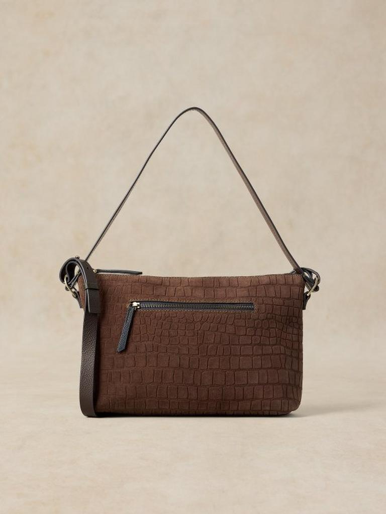 FRAN LANDSCAPE LEATHER BAG in DK BROWN - LIFESTYLE