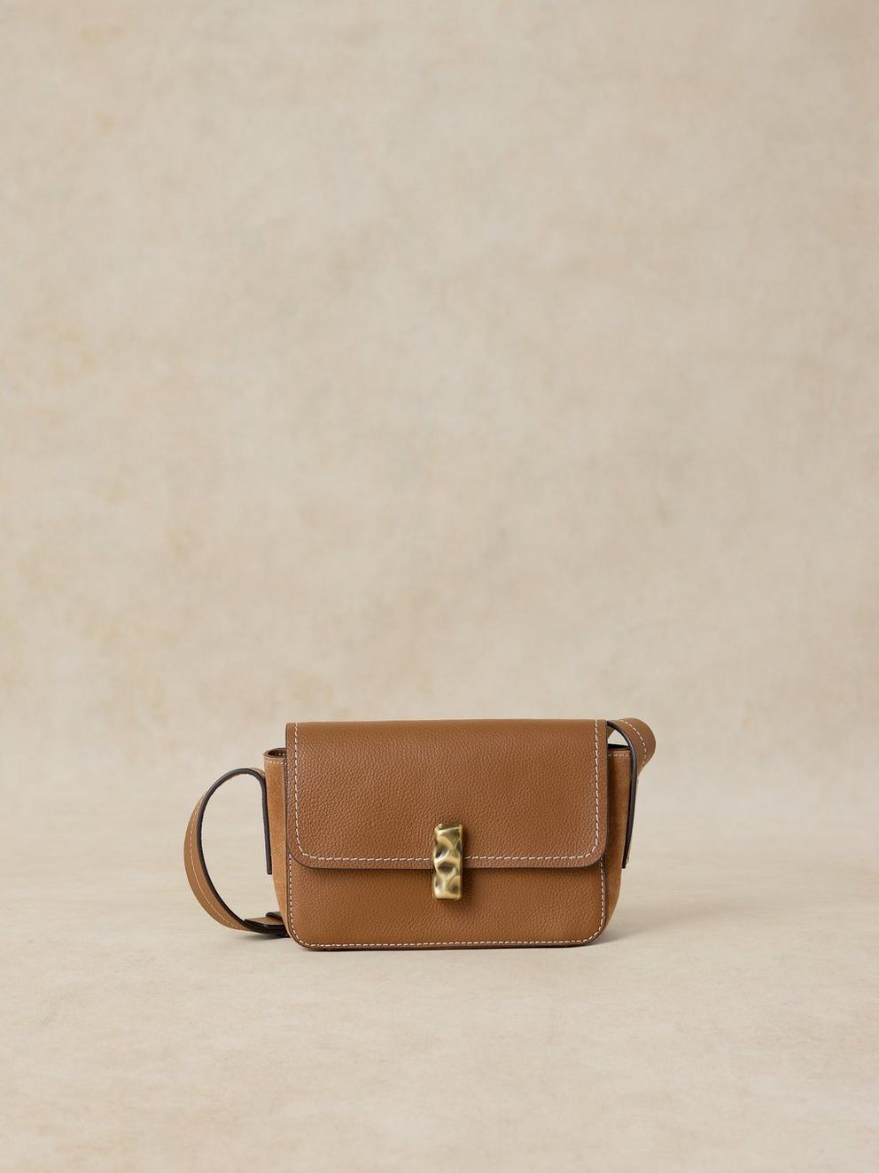 MINI LAILA LOCK CROSSBODY BAG in LIGHT TAN - LIFESTYLE